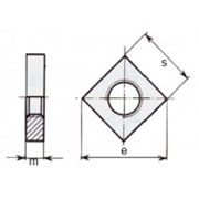 Immagine di DADO QUADRATO SOTTILE ZINCATO BIANCO UNI 5596-65 DIN 562